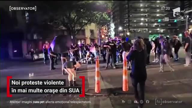 Noi proteste violente &icirc;n mai multe orașe din SUA. &Icirc;n Texas, un bărbat a fost &icirc;mpuşcat