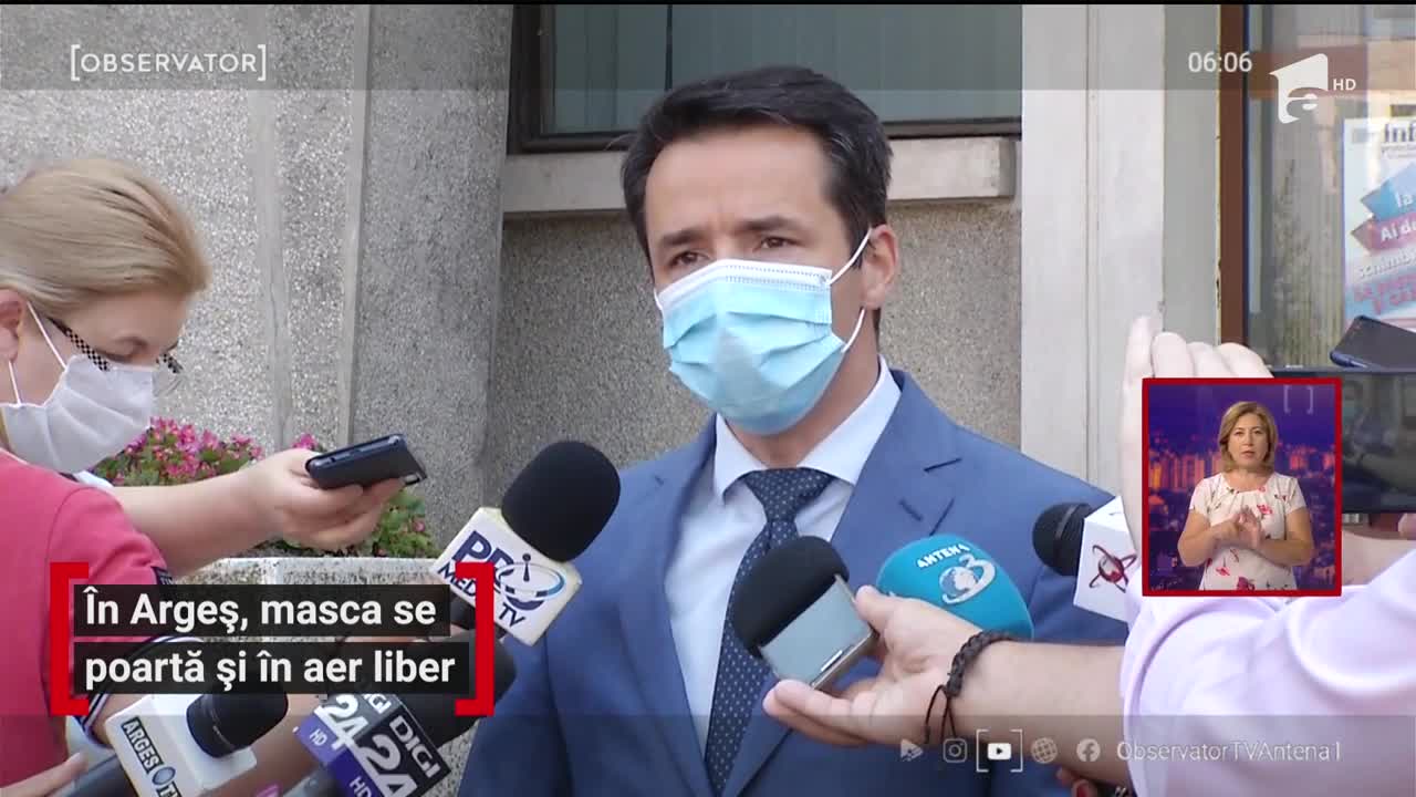 &Icirc;n judeţul Argeş, masca de protecție se poartă și &icirc;n aer liber
