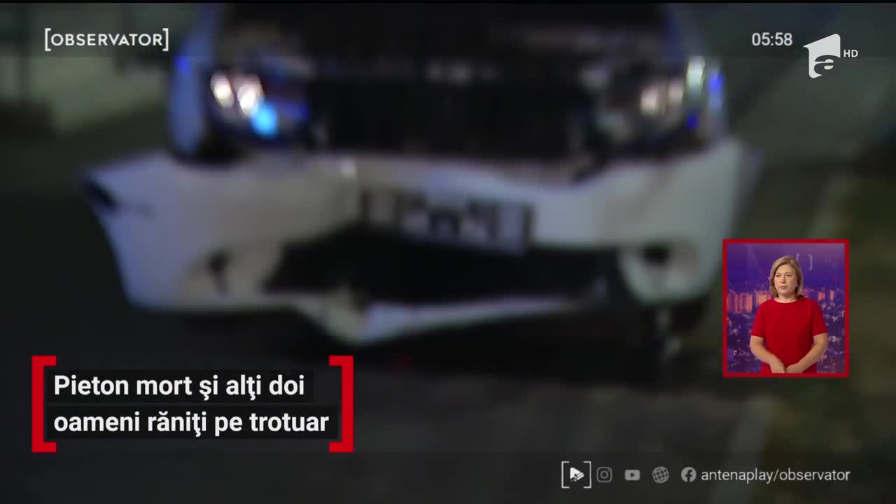 Pieton mort și alți doi oameni răniți pe trotuar, &icirc;n Capitală