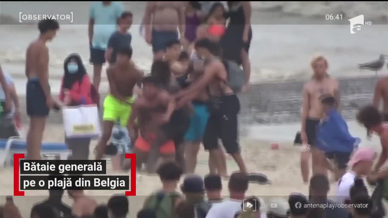 Bătaie generală pe o plajă din Belgia