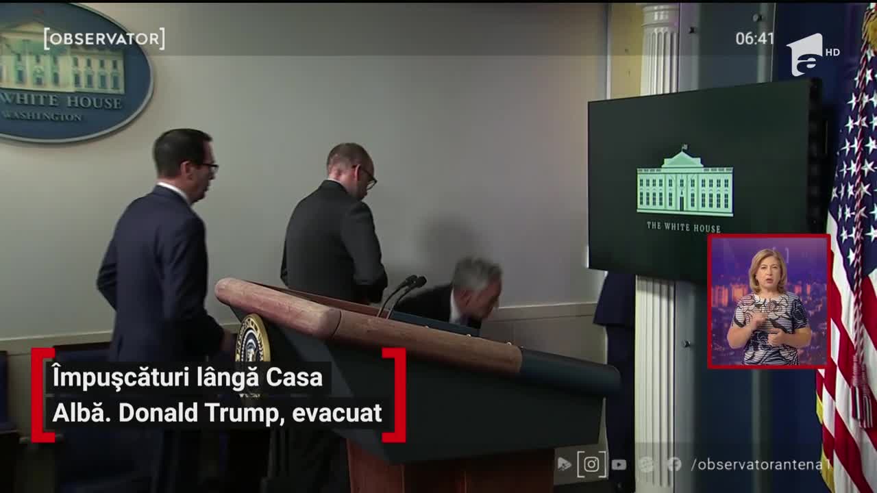 &Icirc;mpușcături l&acirc;ngă Casa Albă. Donald Trump a fost evacuat