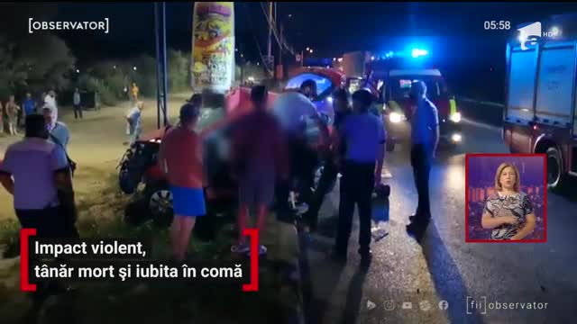 T&acirc;năr mort, iubita &icirc;n comă. Impact violent &icirc;ntre staţiunile Eforie Sud şi Eforie Nord