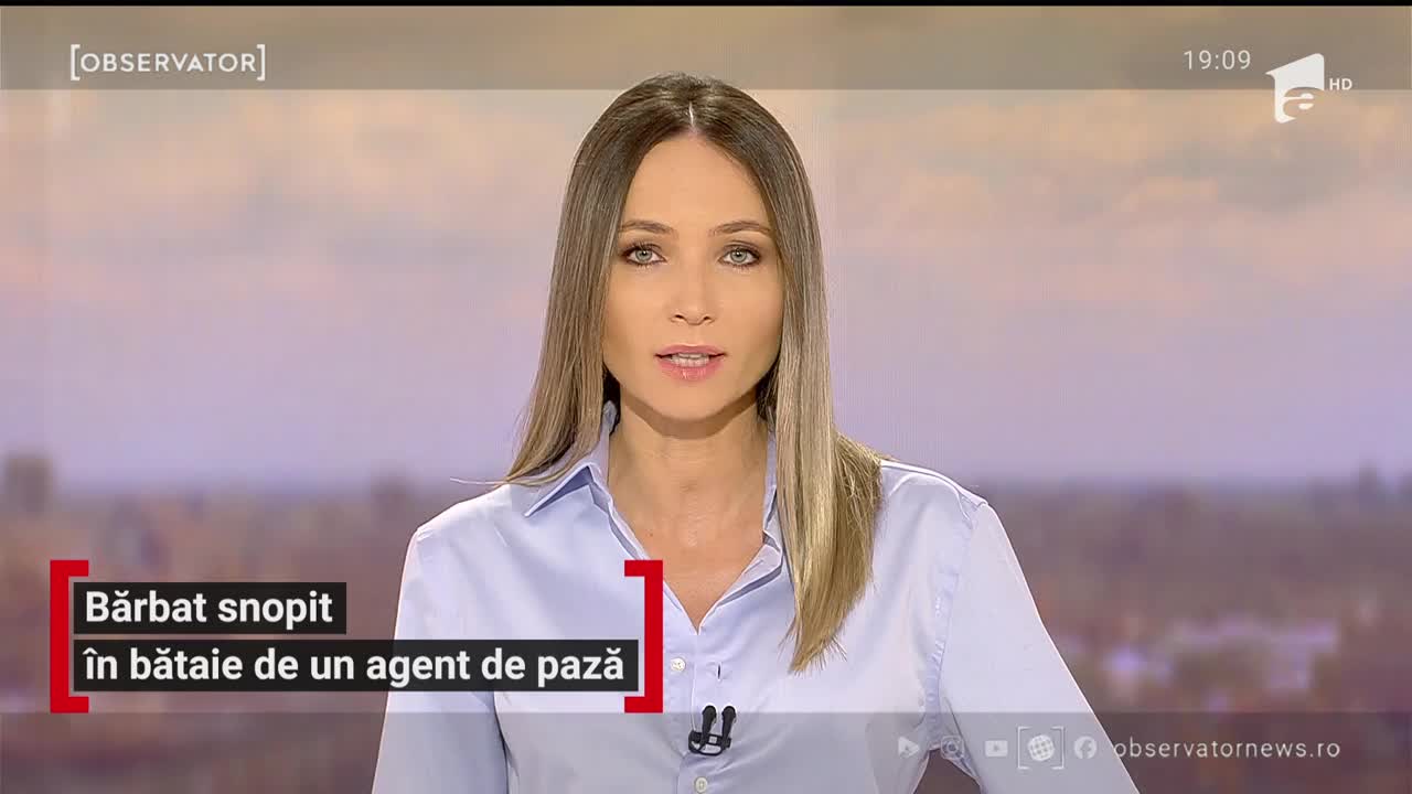 Bărbat snopit &icirc;n bătaie de un agent de pază