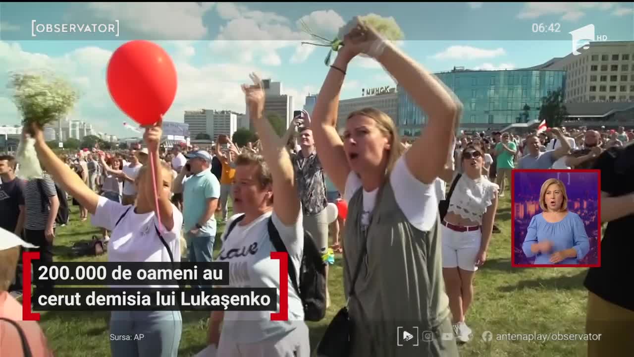 200.000 de oameni au cerut demisia lui Lukașenko