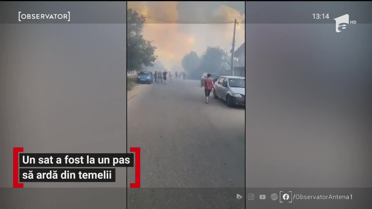 Un sat a fost la un pas să ardă din temelii