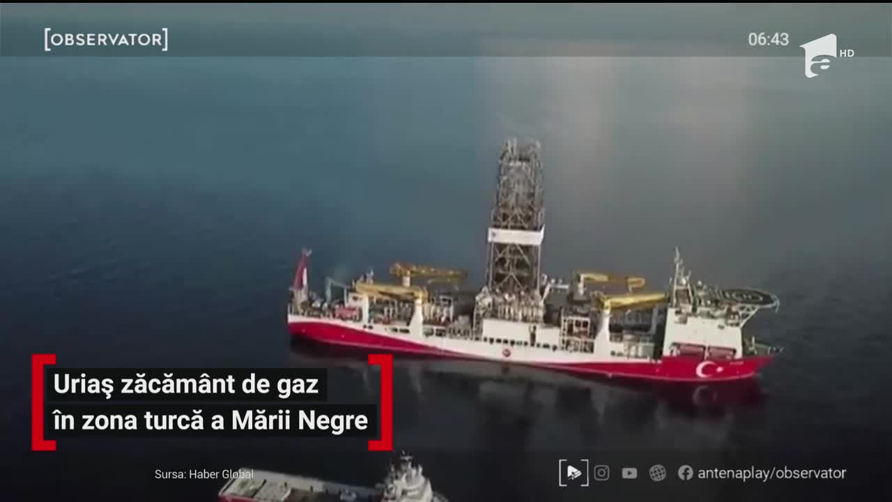 Uriaș zăcăm&acirc;nt de gaz &icirc;n zona turcă a Mării Negre