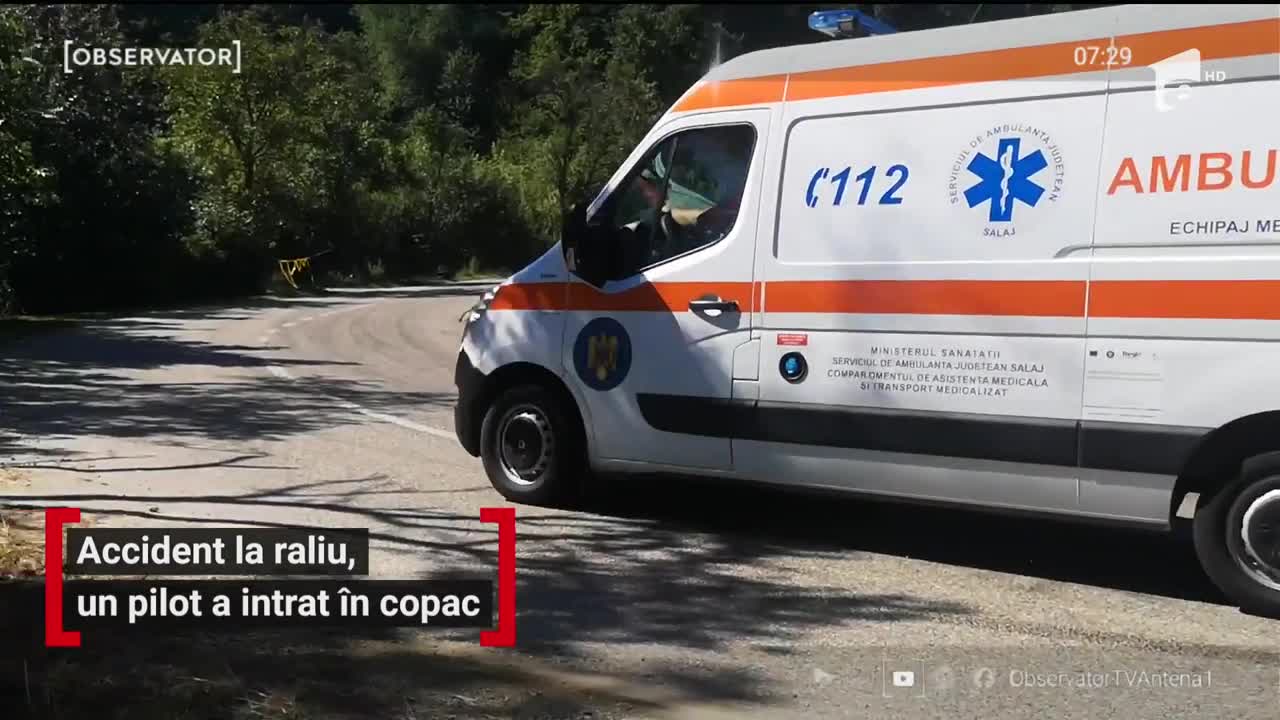 Accident spectaculos la raliul din Sălaj! Un pilot a intrat cu mașină în copac