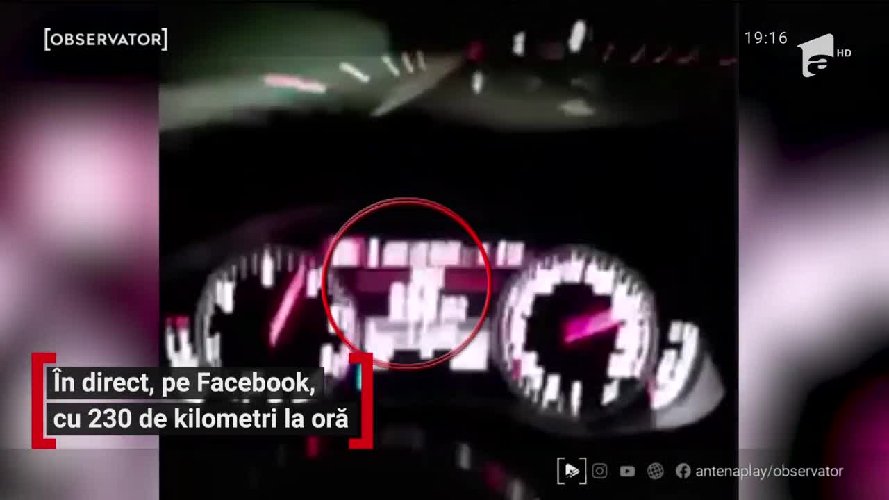 Un șofer din Timișoara a transmis în direct pe Facebook cum conducea cu 230 de kilometri pe oră