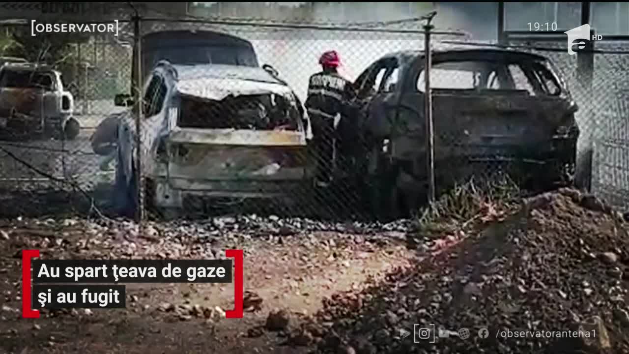 Panică generală &icirc;n Constanţa după ce o conductă de gaze a luat foc pe centura oraşului