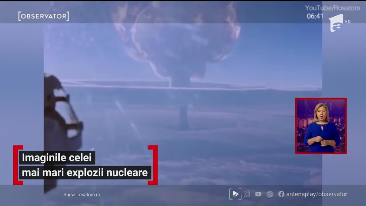Imaginile celei mai mari explozii nucleare din istorie au fost făcute publice după şase decenii