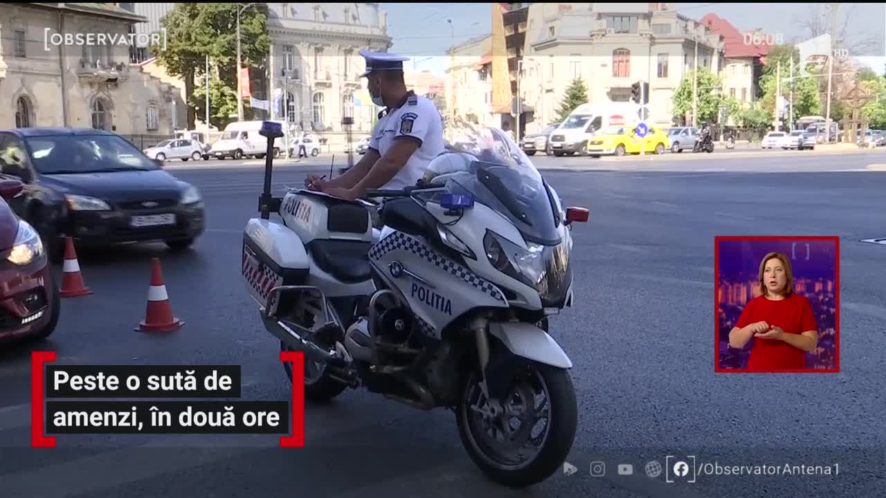 Poliţiştii Brigăzii Rutiere din Bucureşti au dat peste o sută de amenzi, &icirc;n doar două ore