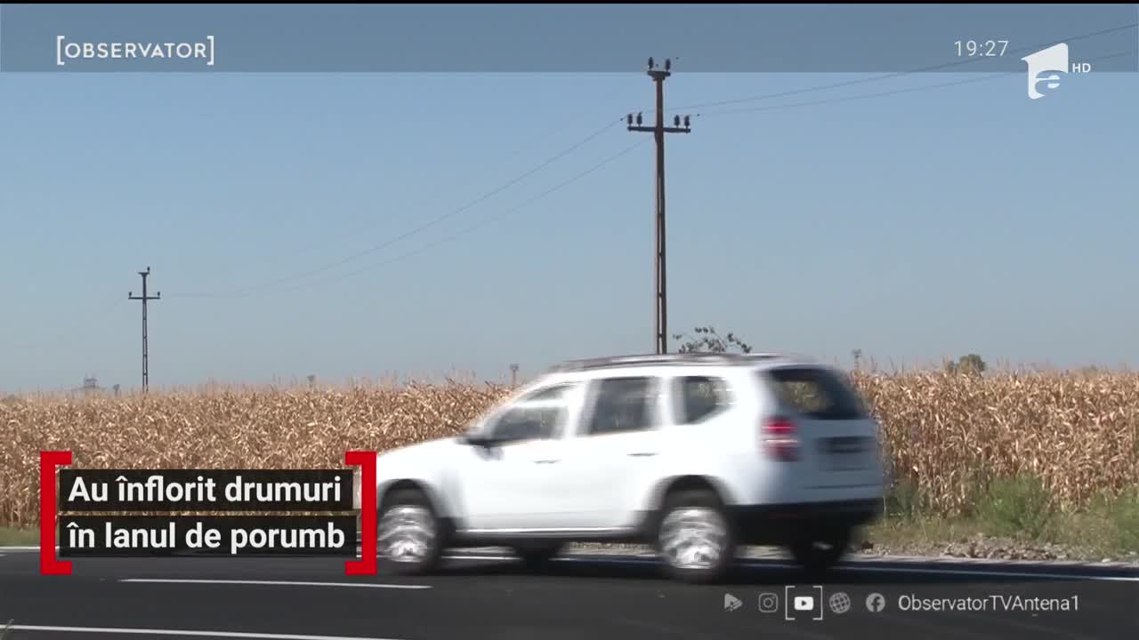 Șosea proaspăt asfaltată din Prahova care duce direct &icirc;n lanul de porumb!