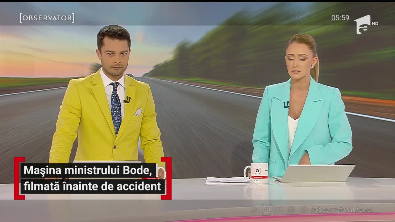 Mașina ministrului Bode, filmată &icirc;nainte de accident