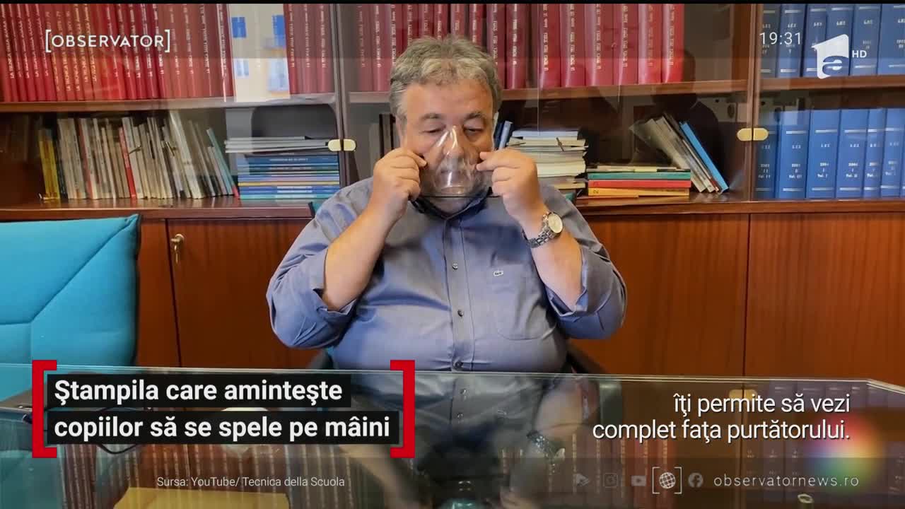 Ștampila care amintește copiilor să se spele pe m&acirc;ini