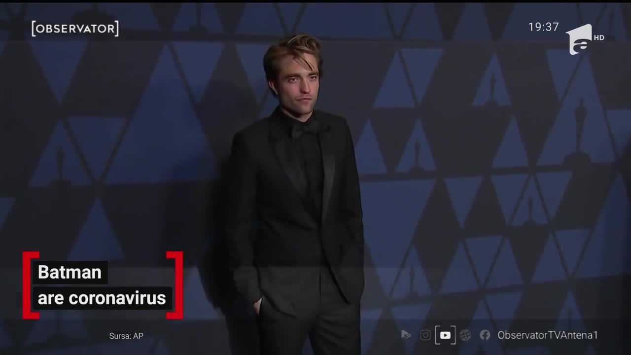 Robert Pattison, actorul care &icirc;l joacă pe celebrul supererou Batman, a fost testat pozitiv la COVID-19