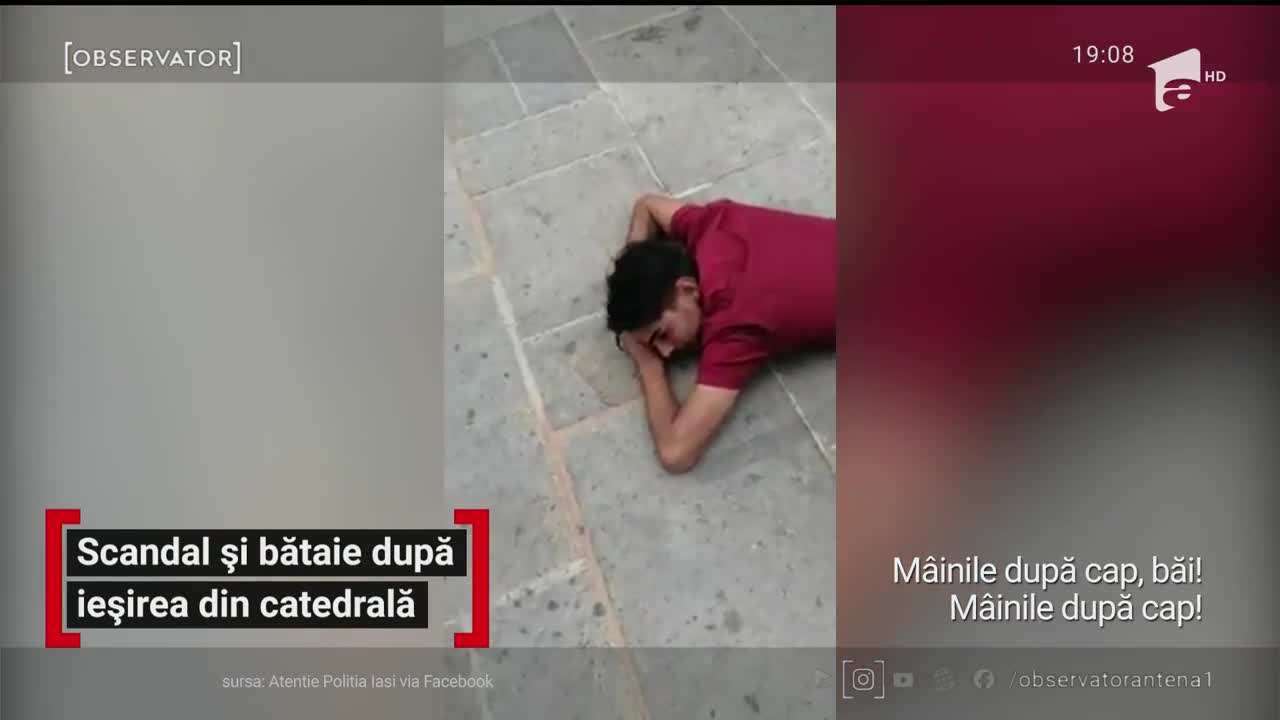 Scandal și bătaie după ieșirea din catedrală, &icirc;n Iași