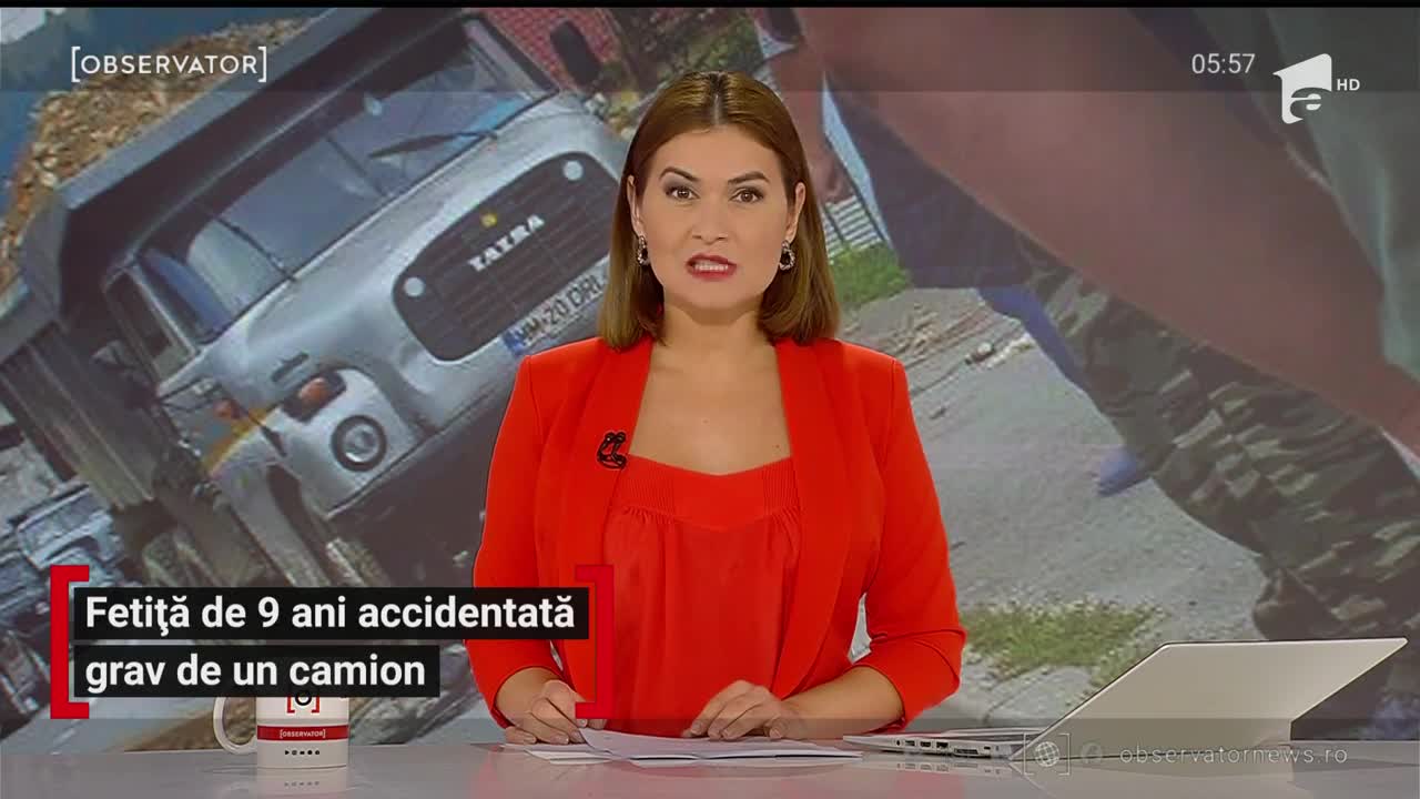 Fetiță de nouă ani accidentată grav de un camion