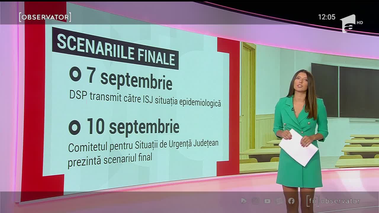 Observator Update, 7 septembrie, ora 12:00: Scenariile finale pentru &icirc;nceperea școlii