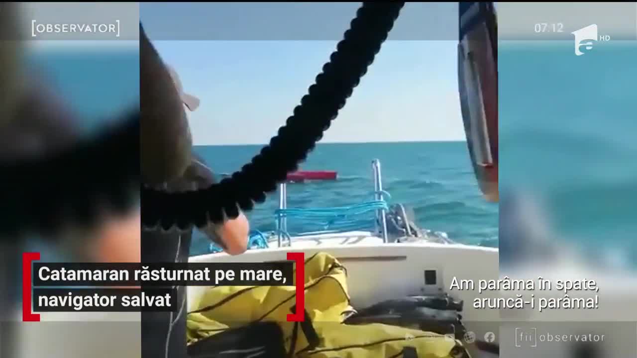 Un catamaran s-a răsturnat pe mare, &icirc;n apropierea localităţii 2 Mai