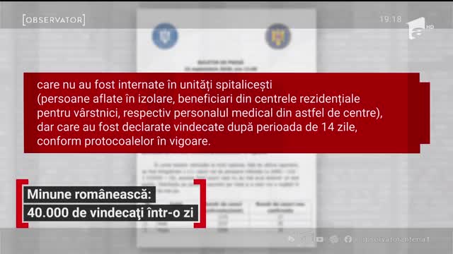 40 de mii de rom&acirc;ni s-au vindecat peste noapte de COVID-19