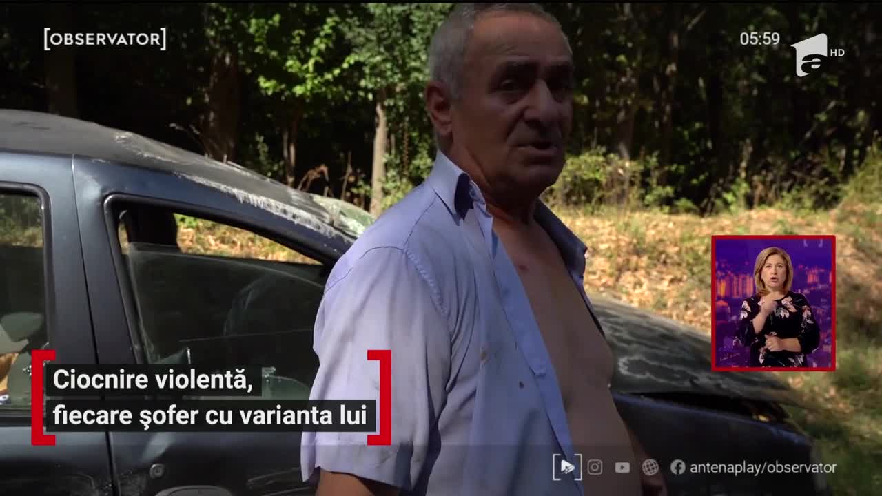 Ciocnire violentă &icirc;n T&acirc;rgoviște, fiecare șofer cu varianta lui