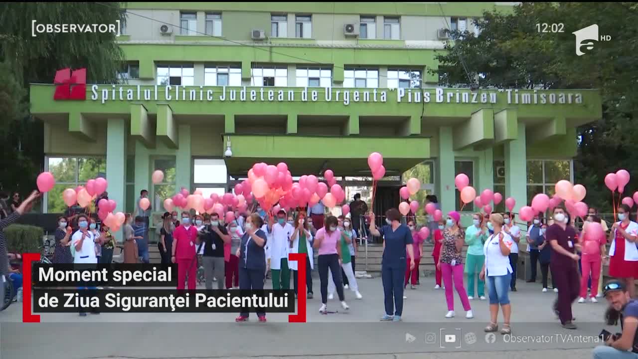 Moment special de Ziua Siguranței Pacientului, &icirc;n Timișoara. Cadrele medicale lansează baloane portocalii