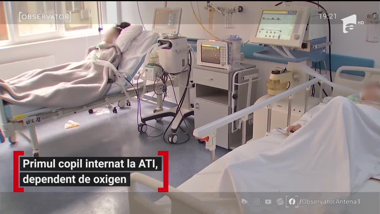 Primul copil internat la ATI, dependent de oxigen