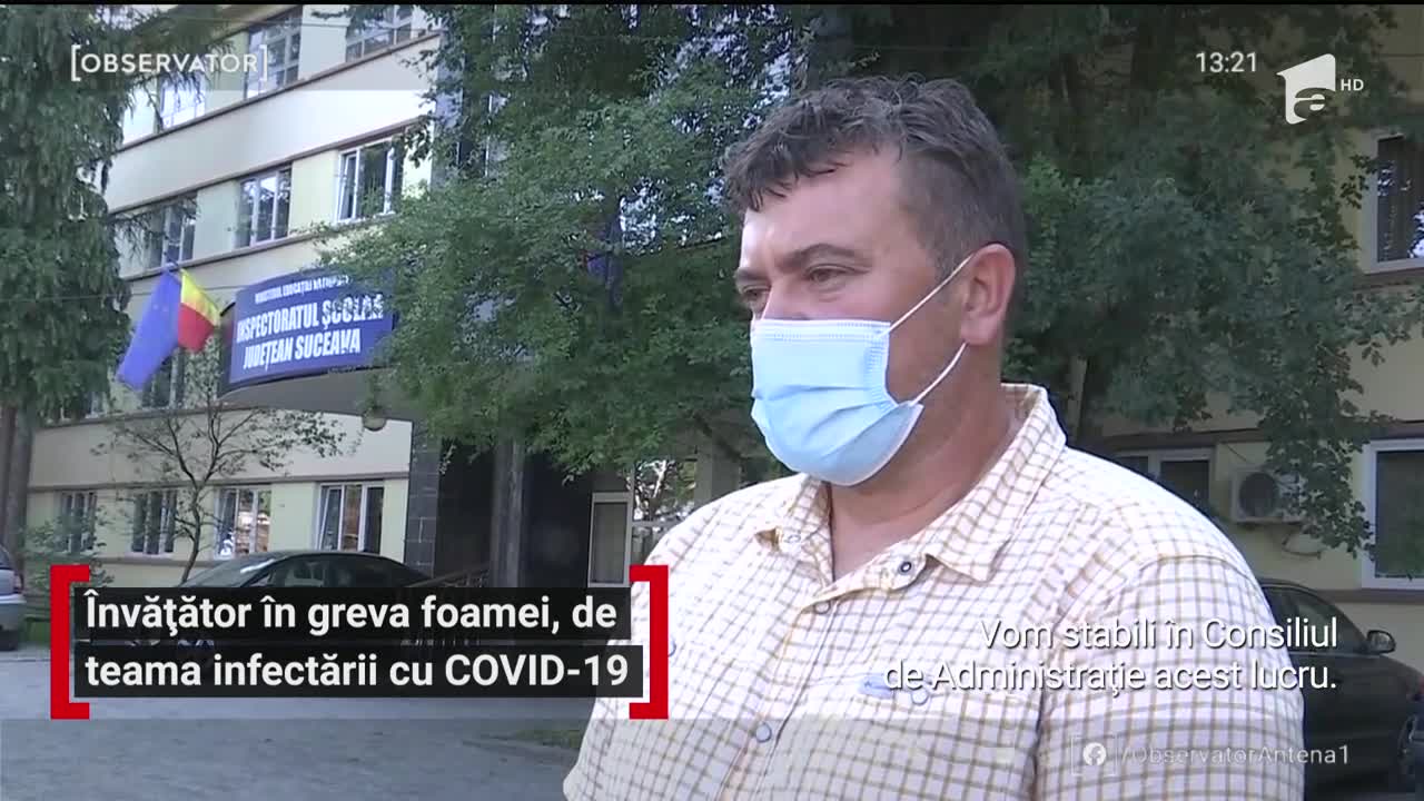 &Icirc;nvățător &icirc;n greva foamei, de teama infectării cu COVID-19