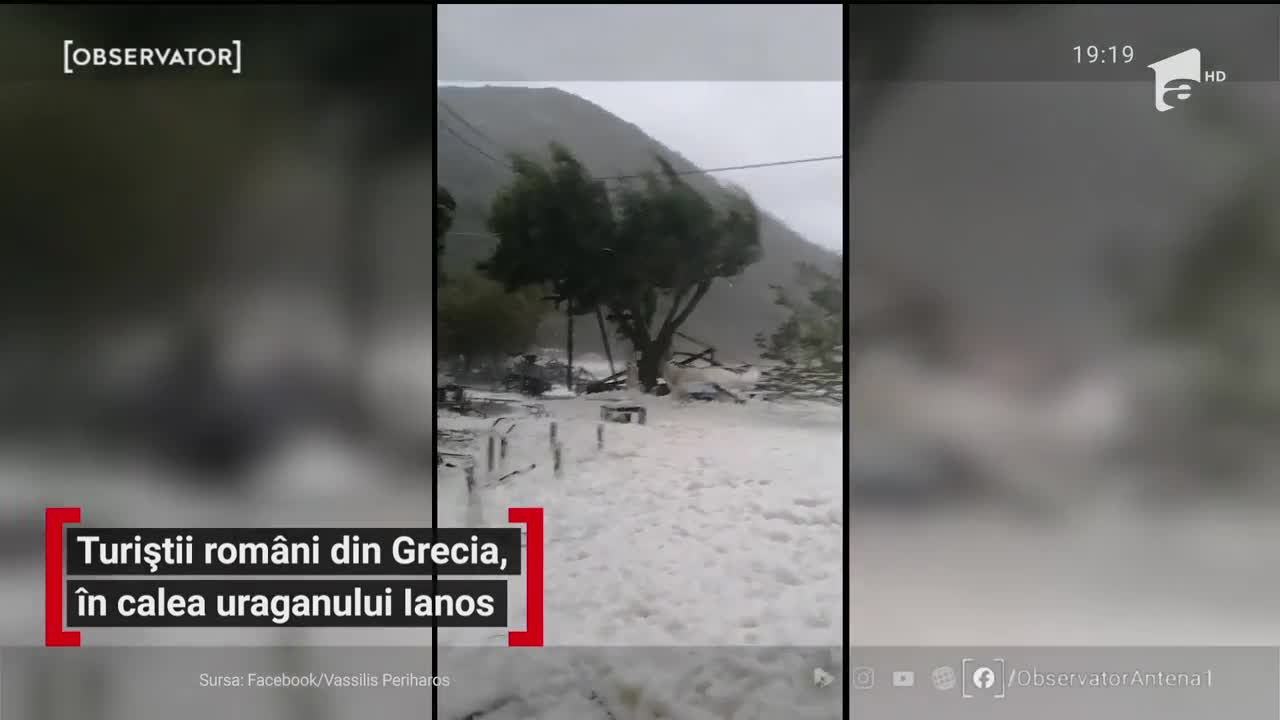 Turiști rom&acirc;ni din Grecia, &icirc;n calea uraganului Ianos