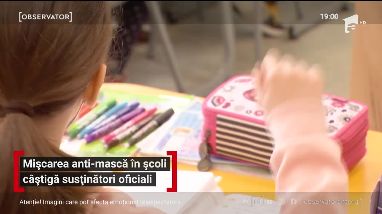 Mișcarea anti-mască &icirc;n școli c&acirc;știgă susținători oficiali