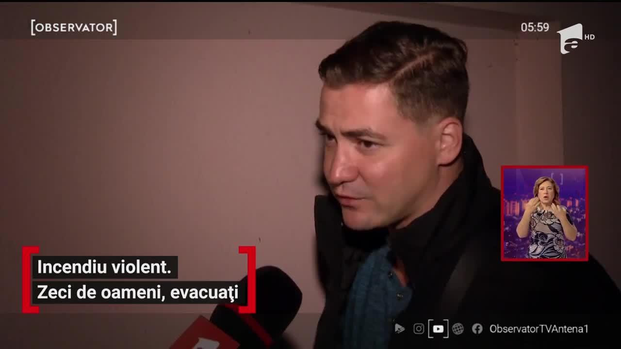 Incendiu violent &icirc;n Capitală. Zeci de oameni au fost evacuați