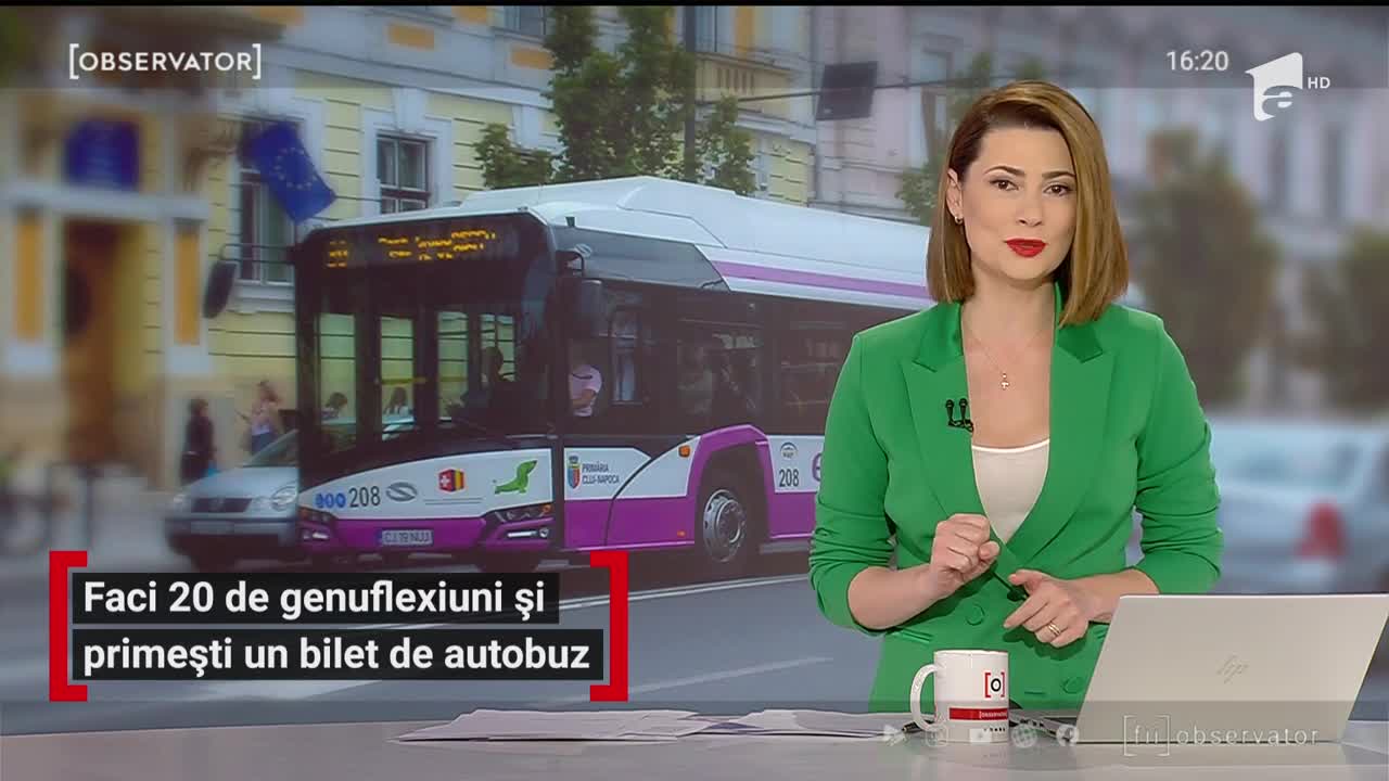 &Icirc;n Cluj-Napoca dacă faci 20 de genuflexiuni primești un bilet gratde autobuz