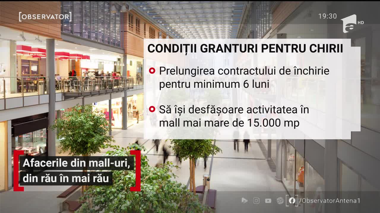 Afacerile din mall-uri, din rău &icirc;n mai rău