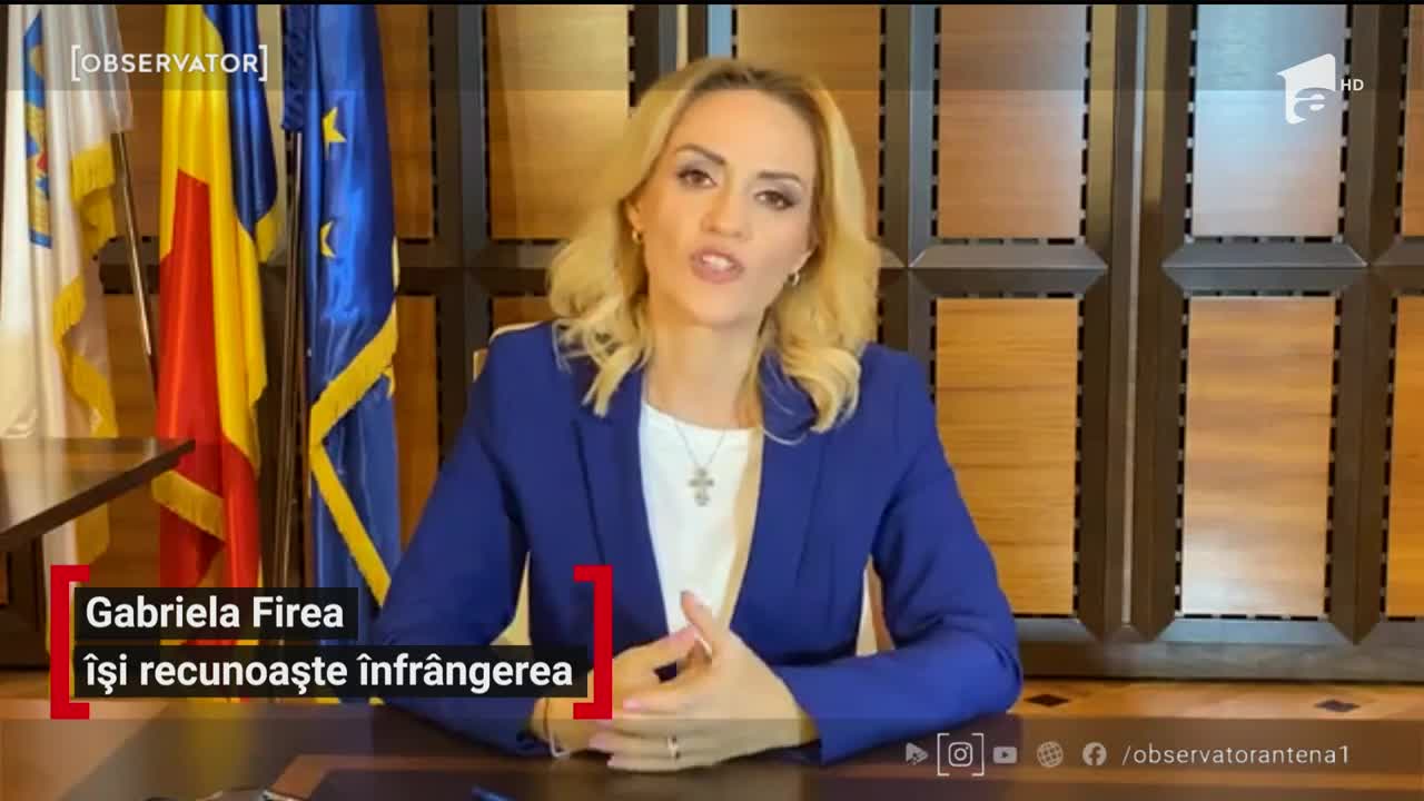 Gabriela Firea &icirc;și recunoaște &icirc;nfr&acirc;ngerea