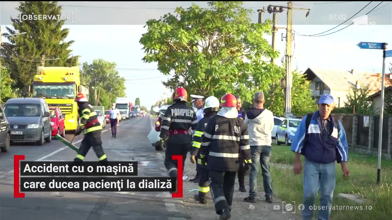 Accident cu o mașină care ducea pacienți la dializă, la ieşirea din T&acirc;rgovişte