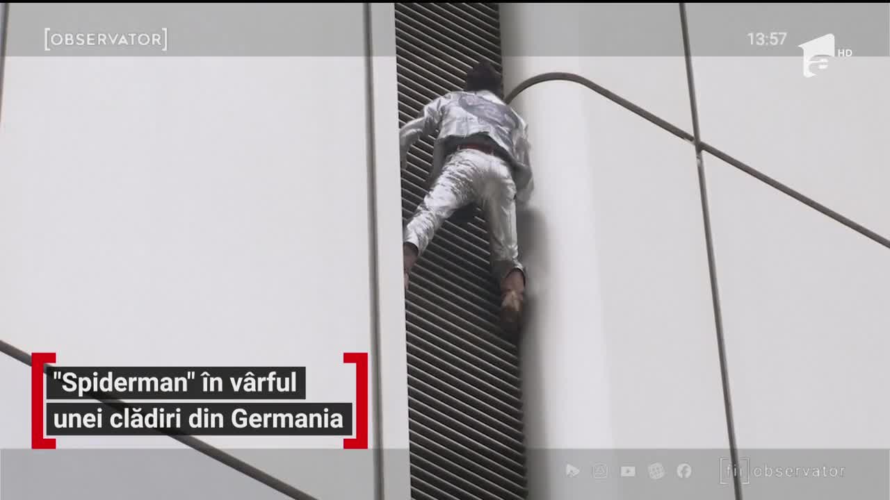 &bdquo;Spiderman&rdquo; &icirc;n v&acirc;rful unei clădiri din Germania