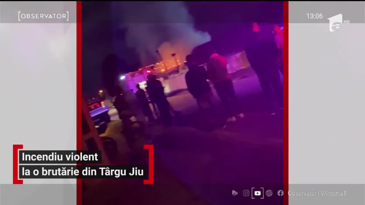 Incendiu violent &icirc;n T&acirc;rgu Jiu. O brutărie din cartierul Slobozia a fost cuprinsă de flăcări