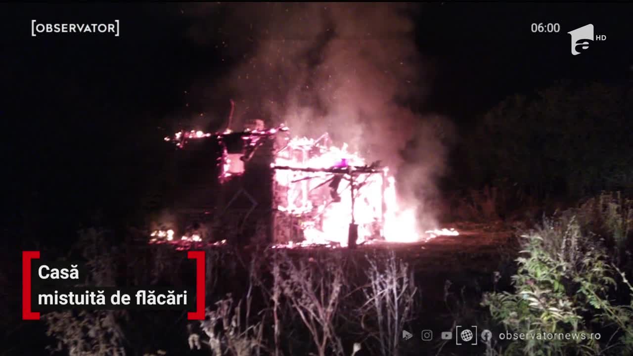 Incendiu puternic &icirc;n comuna Bucov din judeţul Prahova