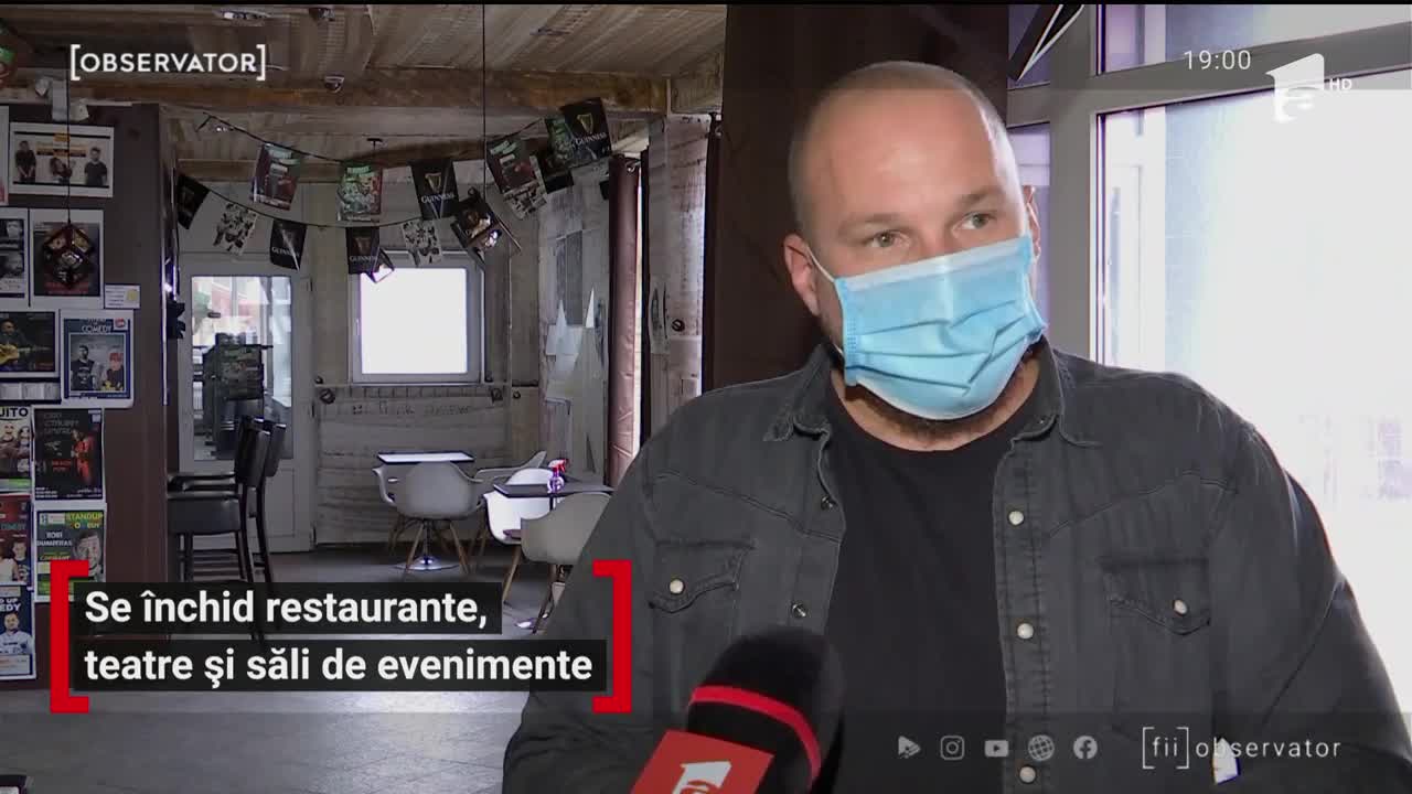 Se &icirc;nchid restaurante, teatre și săli de evenimente