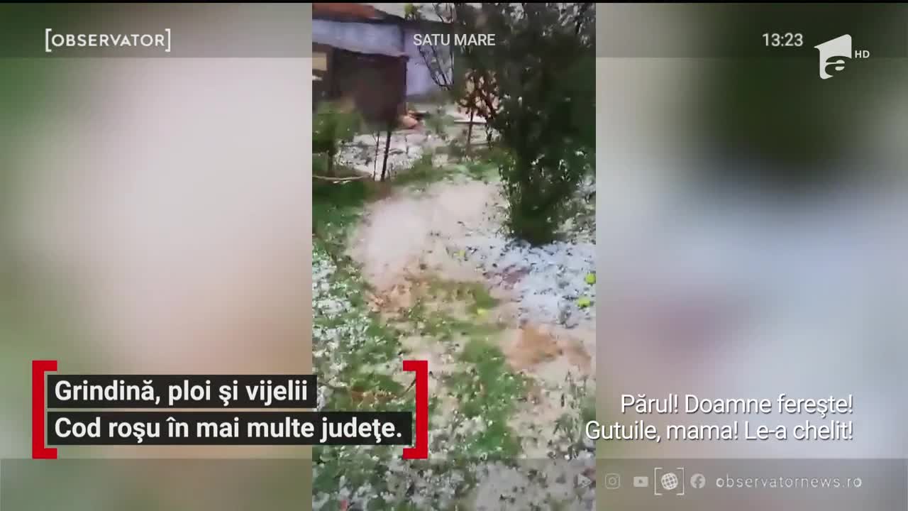 Grindină, ploi și vijelii! Cod roşu emis de meteorologi &icirc;n mai multe județe