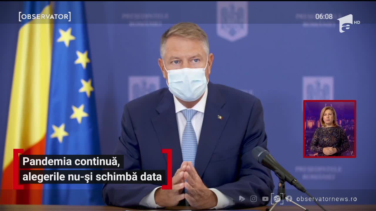 Pandemia continuă, alegerile nu-și schimbă data. Ce declarații a făcut președintele Rom&acirc;niei