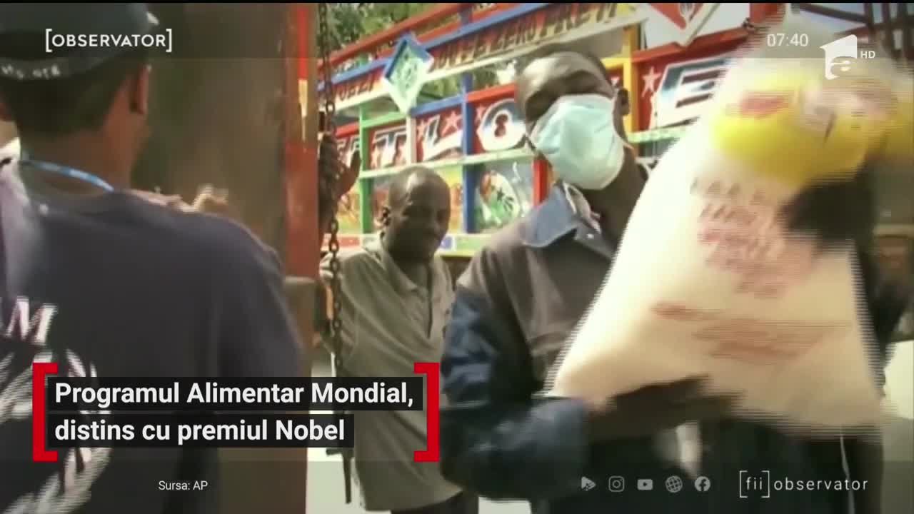 Programul Alimentar Mondial, distins cu premiul Nobel pentru Pace