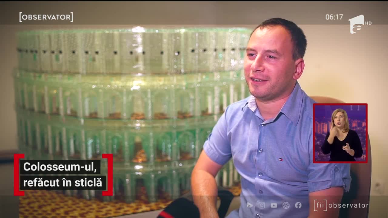 Un t&acirc;năr din Baia Mare a construit din sticlă Colosseumul din Roma