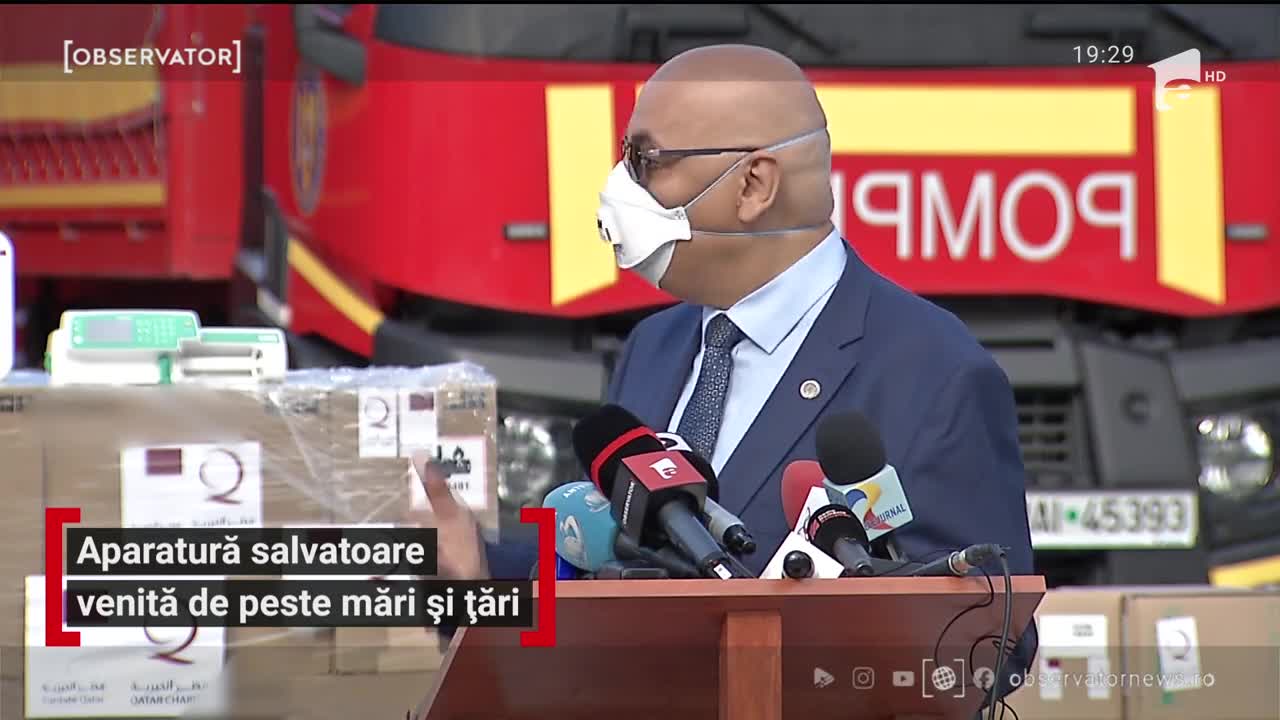 Rom&acirc;nia a primit astăzi o donaţie din partea statului Qatar: echipamente medicale &icirc;n valoare de aproximativ 250.000 de euro