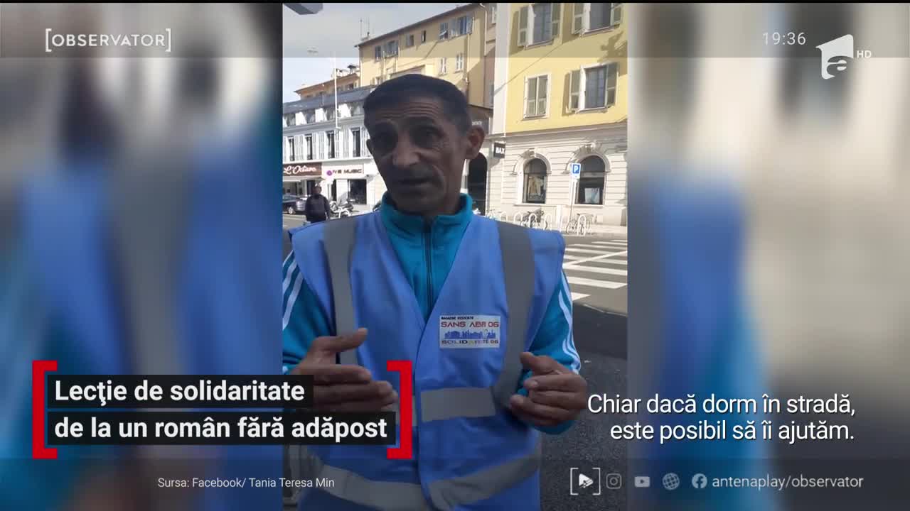 Lecție de solidaritate de la un rom&acirc;n fară adăpost