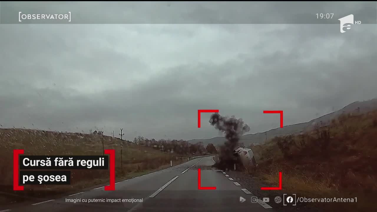 Regulile nu mai sunt respectate nici pe şosele. Un şofer de 30 de ani le-a sfidat aproape pe toate, &icirc;ntr-o cursă nebună care s-a &icirc;ncheiat cu un accident