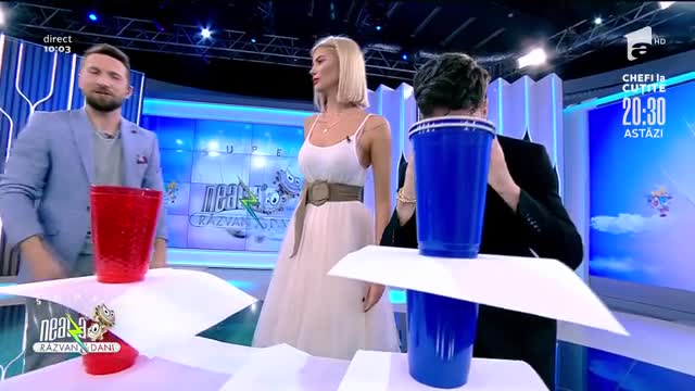 Jocul paharelor buclucașe: Mellina & Florin Ristei vs. Edward Sanda & Ramona Olaru