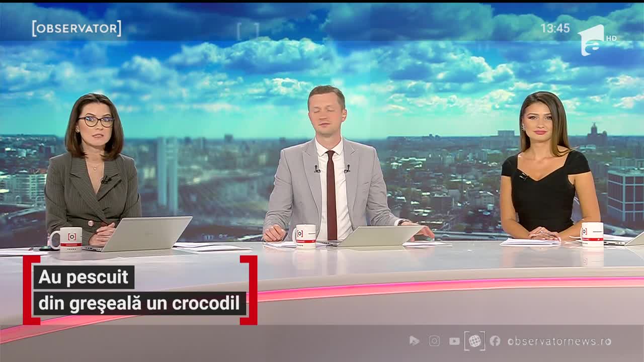 A pescuit din greșeală un crocodil