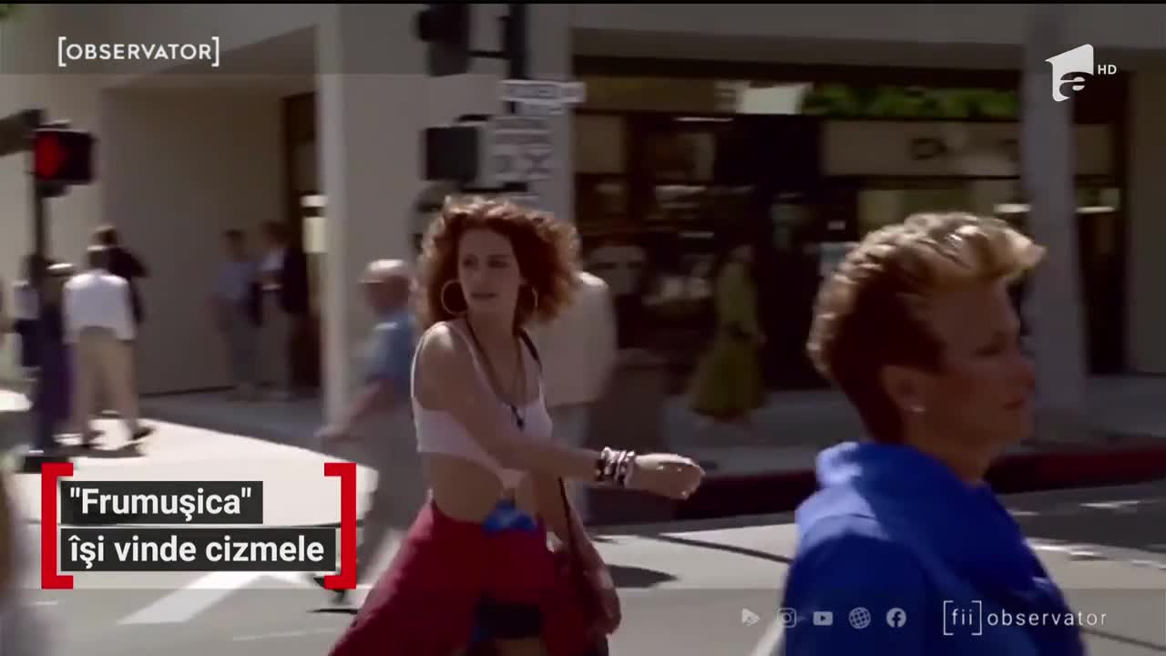 Cizmele purtate de Juliei Roberts &icirc;n filmul "Frumuşica", scoase la licitaţie