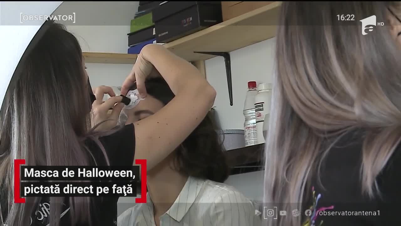 Masca de Halloween, pictată direct pe față